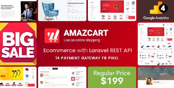 AmazCart v4.2 - Laravel Ecommerce System CMS - nulled