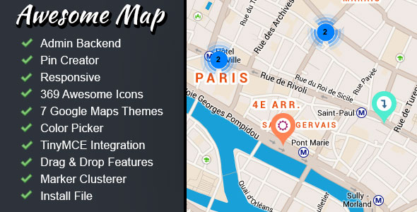 Awesome Map - Fully Customizable Markers Map