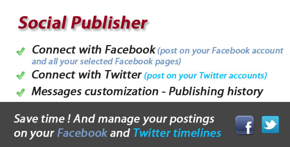 Facebook and Twitter Social Publisher