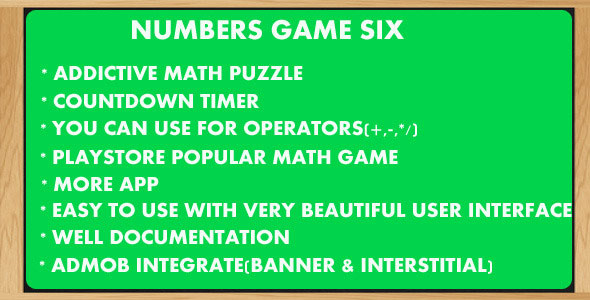 Numbers Game 6-Countdown