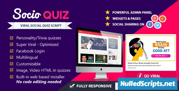 SocioQuiz - Viral Quiz website with Facebook login v1.1.1