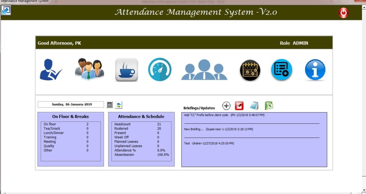 Employee Attendance Management System v1.0