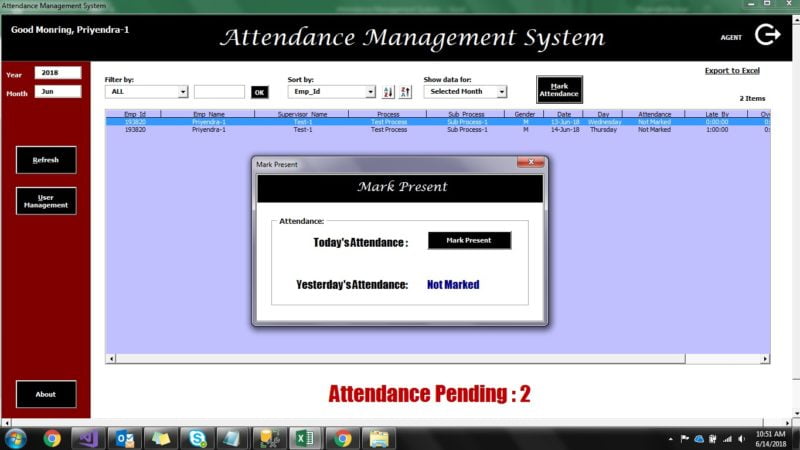 Employee Attendance Management System v1.0