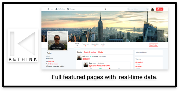 Rethink JS - Social Network based on Twitter with JS serve v1.3