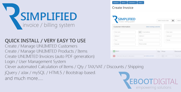 Simplified PHP Invoice Billing System