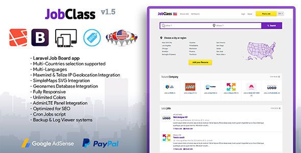 JobClass - Geolocalized Job Board Script v1.5