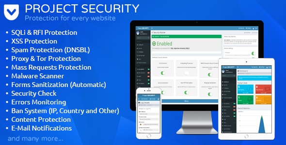 Project SECURITY – Website Security, Antivirus & Firewall v15