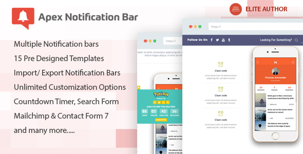 Apex Notification Bar - Responsive Notification Bar Plugin for WordPress v1.0