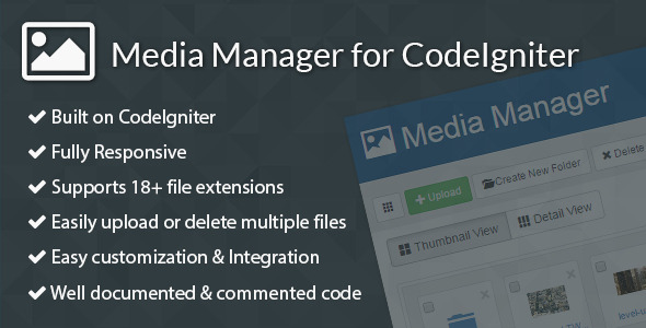 Media Manager for CodeIgniter