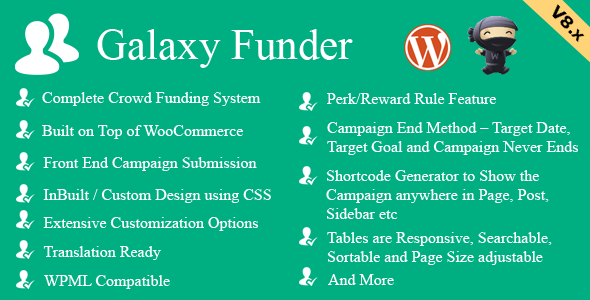 Galaxy Funder - WooCommerce Crowdfunding System v8.8