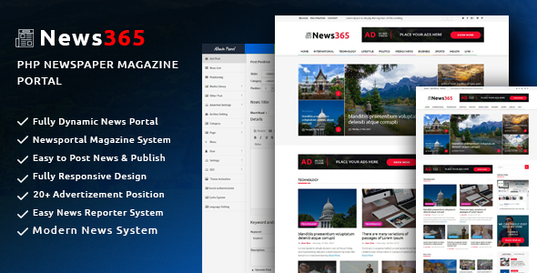 News365 – PHP Newspaper Script Magazine Blog with Video Newspaper v1.5