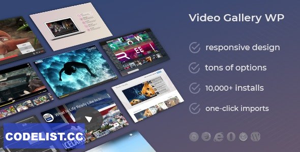 Video Gallery Wordpress Plugin w YouTube, Vimeo, Facebook pages v9.69