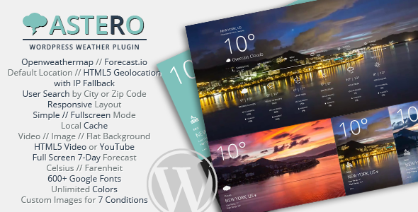 Astero WordPress Weather Plugin v1.3.1