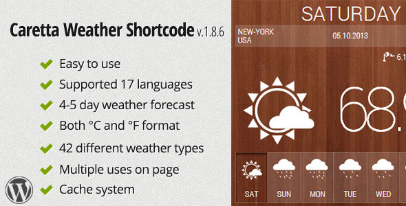 Caretta Weather Shortcode V1.8.6