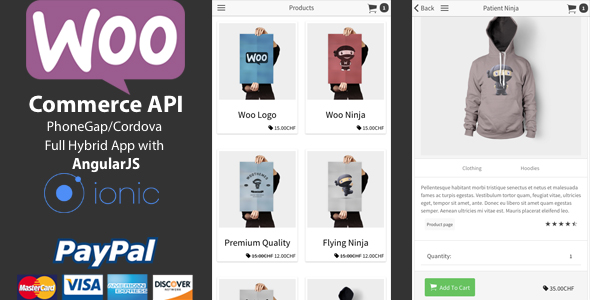 Ionic WooCommerce API - PhoneGap Cordova Full Hybrid App V1.5.0