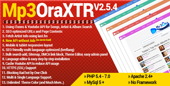 Mp3OraXtr - PHP Mp3 Search Engine v2.5.4