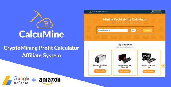 CalcuMine - Cryptocurrency Mining Calculator & Amazon Affiliate System v1.2