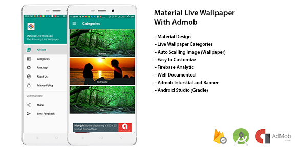 Material Live Wallpaper With Admob and Admin Panel