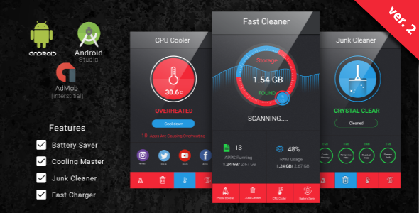 Fast Cleaner & Battery Saver with Admob Ads