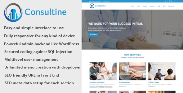 Consultine - Consulting, Business and Finance Website CMS v1.3