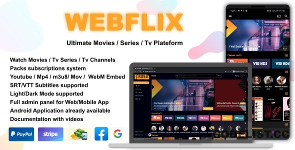 WebFlix - Movies - TV Series - Live TV Channels - Subscription v1.5