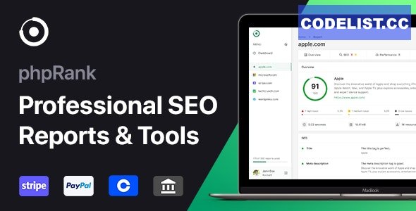 phpRank - SEO Reports & Tools Platform (SaaS) v1.1.0