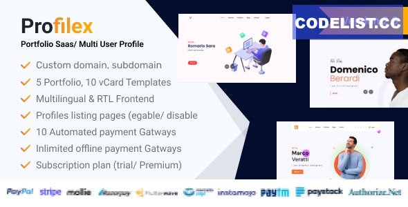 Profilex - Portfolio Builder SAAS Multi-User Profile (Multitenancy) v2.2