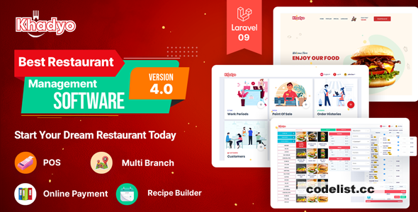 Khadyo Restaurant Software - Online Food Ordering Website with POS v2.0.0