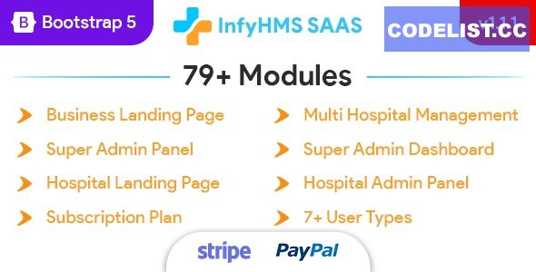 InfyHMS-Saas - Laravel Multi Hospital Management System - Saas Hospital v1.1.1