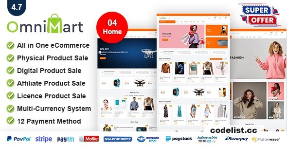 OmniMart eCommerce CMS Laravel eCommerce script v4.3