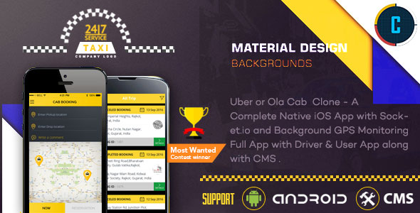 Taxi Booking App - A Complete Clone of UBER with User,Driver & Backend CMS Coded with Native Androi