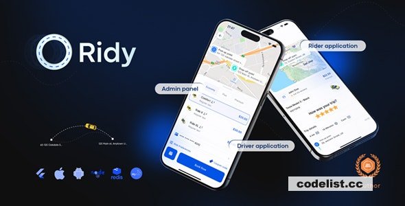 Ridy - Taxi Application Android & iOS + Dashboard v4.1.0