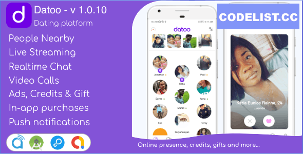 Datoo - Dating platform with Live Steaming and Video calls + Admin Panel v1.0.10