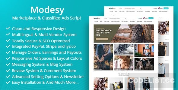 Modesy - Marketplace & Classified Ads Script v2.0.1