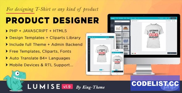 Product Designer for WooCommerce WordPress Lumise v2.0